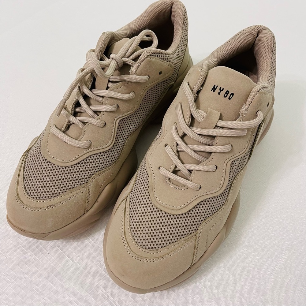 SOLD 🌟STEVE MADDEN SMACK SNEAKERS Nude natural sneakers 8.5 lace up sporty - Picture 8 of 15